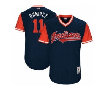 Men's 2017 Little League World Series Indians Jose Ramirez #11 Ramirez Navy Jersey