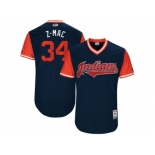 Men's 2017 Little League World Series Indians Zach McAllister #34 Z-Mac Navy Jersey