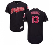 Men's Cleveland Indians #13 Omar Vizquel Navy Blue Alternate Flex Base Authentic Collection Baseball Jersey