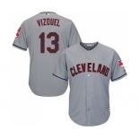 Men's Cleveland Indians #13 Omar Vizquel Replica Grey Road Cool Base Baseball Jersey