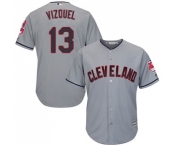 Men's Cleveland Indians #13 Omar Vizquel Replica Grey Road Cool Base Baseball Jersey