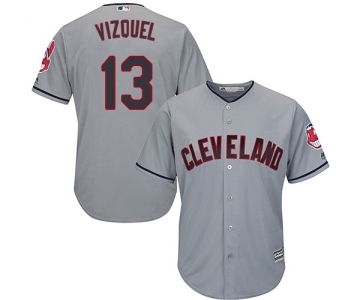 Men's Cleveland Indians #13 Omar Vizquel Replica Grey Road Cool Base Baseball Jersey