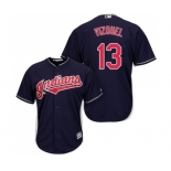 Men's Cleveland Indians #13 Omar Vizquel Replica Navy Blue Alternate 1 Cool Base Baseball Jersey