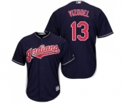 Men's Cleveland Indians #13 Omar Vizquel Replica Navy Blue Alternate 1 Cool Base Baseball Jersey