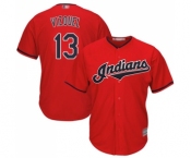 Men's Cleveland Indians #13 Omar Vizquel Replica Scarlet Alternate 2 Cool Base Baseball Jersey