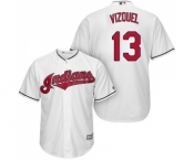 Men's Cleveland Indians #13 Omar Vizquel Replica White Home Cool Base Baseball Jersey