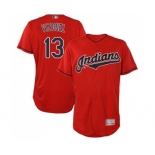 Men's Cleveland Indians #13 Omar Vizquel Scarlet Alternate Flex Base Authentic Collection Baseball Jersey