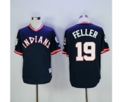 Men's Cleveland Indians #19 Bob Feller Majestic Navy Authentic 1976 Turn Back the Clock Player Jersey