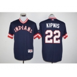 Men's Cleveland Indians #22 Jason Kipnis Majestic Navy Blue Authentic 1976 Turn Back the Clock Player Jersey