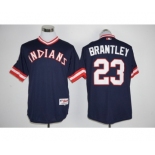 Men's Cleveland Indians #23 Michael Brantley Majestic Navy Authentic 1976 Turn Back the Clock Player Jersey