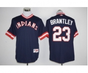 Men's Cleveland Indians #23 Michael Brantley Majestic Navy Authentic 1976 Turn Back the Clock Player Jersey