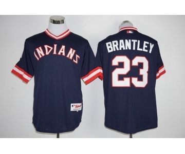 Men's Cleveland Indians #23 Michael Brantley Majestic Navy Authentic 1976 Turn Back the Clock Player Jersey