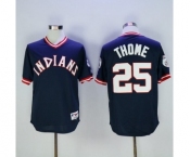 Men's Cleveland Indians #25 Jim Thome Majestic Navy Blue Authentic 1976 Turn Back the Clock Player Jersey