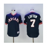 Men's Cleveland Indians #7 Kenny Lofton Majestic Navy Blue Authentic 1976 Turn Back the Clock Player Jersey