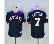 Men's Cleveland Indians #7 Kenny Lofton Majestic Navy Blue Authentic 1976 Turn Back the Clock Player Jersey