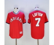 Men's Cleveland Indians #7 Kenny Lofton Majestic Red Authentic 1976 Turn Back the Clock Player Jersey