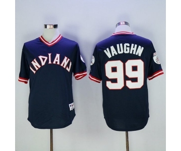 Men's Cleveland Indians #99 Ricky Vaughn Majestic Navy Blue Authentic 1976 Turn Back the Clock Player Jersey