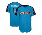 Men's Majestic Cleveland Indians #11 Jose Ramirez Replica Blue American League 2017 MLB All-Star MLB Jersey