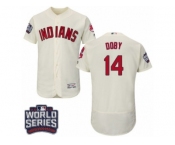 Men's Majestic Cleveland Indians #14 Larry Doby Cream 2016 World Series Bound Flexbase Authentic Collection MLB Jersey