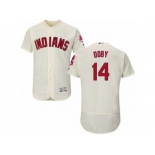 Men's Majestic Cleveland Indians #14 Larry Doby Cream Flexbase Authentic Collection MLB Jersey