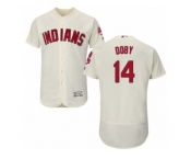 Men's Majestic Cleveland Indians #14 Larry Doby Cream Flexbase Authentic Collection MLB Jersey