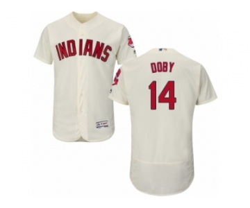 Men's Majestic Cleveland Indians #14 Larry Doby Cream Flexbase Authentic Collection MLB Jersey