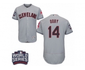 Men's Majestic Cleveland Indians #14 Larry Doby Grey 2016 World Series Bound Flexbase Authentic Collection MLB Jersey