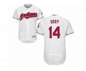 Men's Majestic Cleveland Indians #14 Larry Doby White Flexbase Authentic Collection MLB Jersey