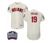 Men's Majestic Cleveland Indians #19 Bob Feller Cream 2016 World Series Bound Flexbase Authentic Collection MLB Jersey