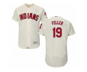 Men's Majestic Cleveland Indians #19 Bob Feller Cream Flexbase Authentic Collection MLB Jersey