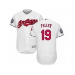 Men's Majestic Cleveland Indians #19 Bob Feller White 2016 World Series Bound Flexbase Authentic Collection MLB Jersey