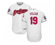 Men's Majestic Cleveland Indians #19 Bob Feller White 2016 World Series Bound Flexbase Authentic Collection MLB Jersey