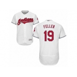 Men's Majestic Cleveland Indians #19 Bob Feller White Flexbase Authentic Collection MLB Jersey