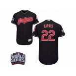 Men's Majestic Cleveland Indians #22 Jason Kipnis Navy Blue 2016 World Series Bound Flexbase Authentic Collection MLB Jersey