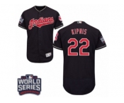 Men's Majestic Cleveland Indians #22 Jason Kipnis Navy Blue 2016 World Series Bound Flexbase Authentic Collection MLB Jersey