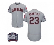 Men's Majestic Cleveland Indians #23 Michael Brantley Grey 2016 World Series Bound Flexbase Authentic Collection MLB Jersey