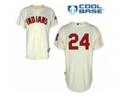 Men's Majestic Cleveland Indians #24 Manny Ramirez Authentic Cream Alternate 2 Cool Base MLB Jersey