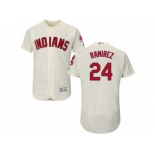 Men's Majestic Cleveland Indians #24 Manny Ramirez Cream Flexbase Authentic Collection MLB Jersey