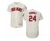 Men's Majestic Cleveland Indians #24 Manny Ramirez Cream Flexbase Authentic Collection MLB Jersey