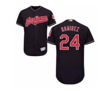 Men's Majestic Cleveland Indians #24 Manny Ramirez Navy Blue Flexbase Authentic Collection MLB Jersey