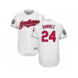 Men's Majestic Cleveland Indians #24 Manny Ramirez White 2016 World Series Bound Flexbase Authentic Collection MLB Jersey