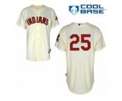 Men's Majestic Cleveland Indians #25 Jim Thome Authentic Cream Alternate 2 Cool Base MLB Jersey