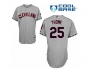 Men's Majestic Cleveland Indians #25 Jim Thome Authentic Grey Road Cool Base MLB Jersey