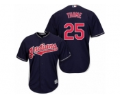 Men's Majestic Cleveland Indians #25 Jim Thome Authentic Navy Blue Alternate 1 Cool Base MLB Jersey