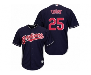 Men's Majestic Cleveland Indians #25 Jim Thome Authentic Navy Blue Alternate 1 Cool Base MLB Jersey