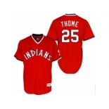 Men's Majestic Cleveland Indians #25 Jim Thome Authentic Red 1978 Turn Back The Clock MLB Jersey