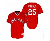 Men's Majestic Cleveland Indians #25 Jim Thome Authentic Red 1978 Turn Back The Clock MLB Jersey