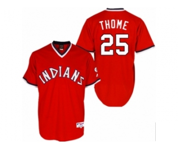 Men's Majestic Cleveland Indians #25 Jim Thome Authentic Red 1978 Turn Back The Clock MLB Jersey