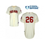 Men's Majestic Cleveland Indians #26 Mike Napoli Replica Cream Alternate 2 Cool Base MLB Jersey