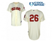 Men's Majestic Cleveland Indians #26 Mike Napoli Replica Cream Alternate 2 Cool Base MLB Jersey